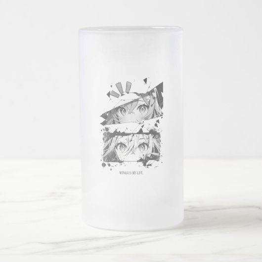 Manga Is My Life Anime Eyes Glitch Art フロストグラスビールジョッキ (中央)