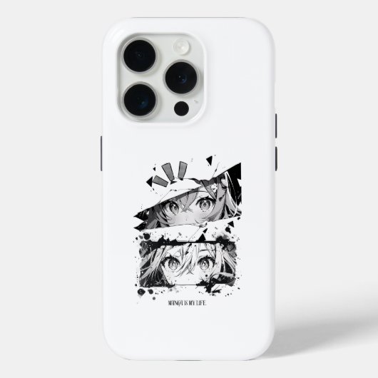 Manga Is My Life Anime Eyes Glitch Art Case-Mate iPhoneケース (裏面)
