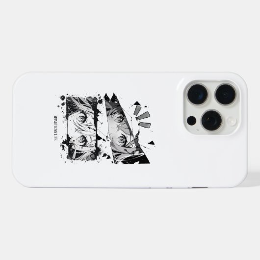 Manga Is My Life Anime Eyes Glitch Art iPhoneケース (裏面横)