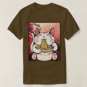 Manga Neko Ramen Cat Lover 852 Tシャツ (デザイン正面)
