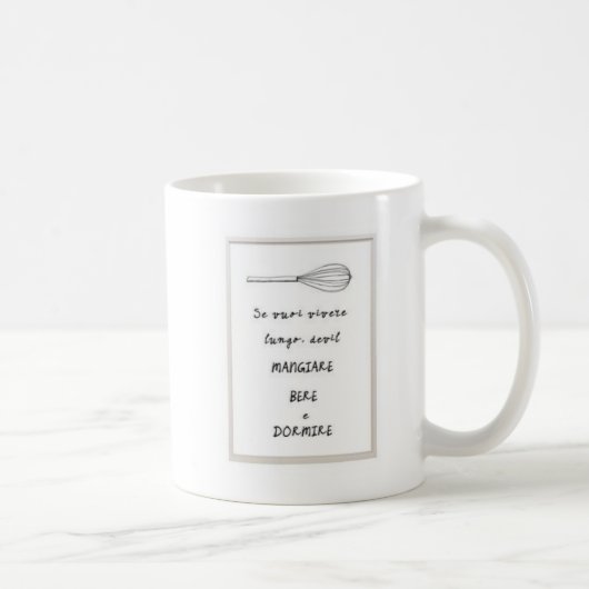 Mangare bere e dormire Italian phrase Mug コーヒーマグカップ (右)