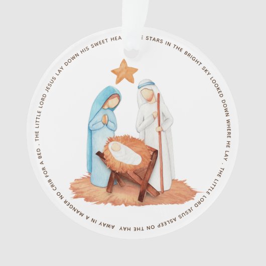 Mangerの遠くに歌詞のシンプルな出生で オーナメント (正面)