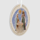 Manger遠くに歌詞出生金ゴールド文字クリーム オーナメント (正面)