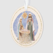 Manger遠くに歌詞出生金ゴールド文字クリーム オーナメント (正面)