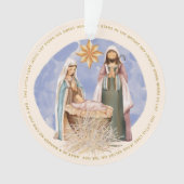 Manger遠くに歌詞出生金ゴールド文字クリーム オーナメント (正面)