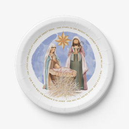 Manger Carol遠くに歌詞金ゴールド文字出生 ペーパープレート