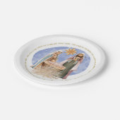 Manger Carol遠くに歌詞金ゴールド文字出生 ペーパープレート (アングル)