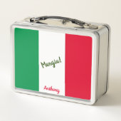 Mangia Italian Flag Red White and Green メタルランチボックス (裏面)