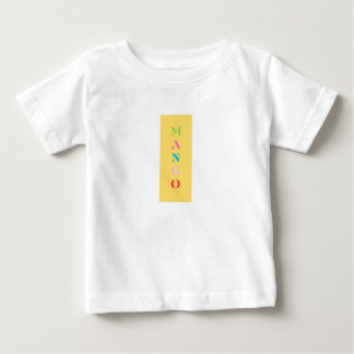 "Mango"おもしろいグラフィックTシャツ – 黄はっきりした色 ベビーTシャツ