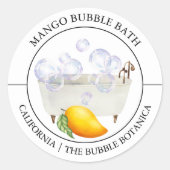 Mango Bubble Bath label ラウンドシール (正面)