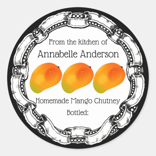 Mango Chutneyラベルのパーソナライズ ラウンドシール (正面)
