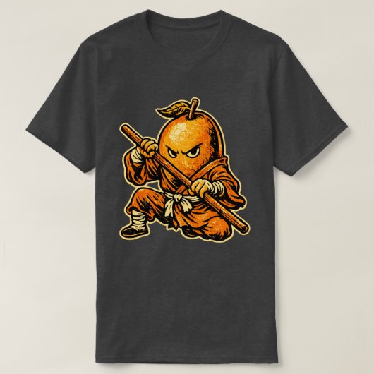 Mango Monk — Funny Tropical Fruit Shaolin Warrior  Tシャツ (デザイン正面)