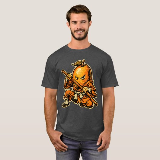 Mango Monk — Funny Tropical Fruit Shaolin Warrior  Tシャツ (正面フル)