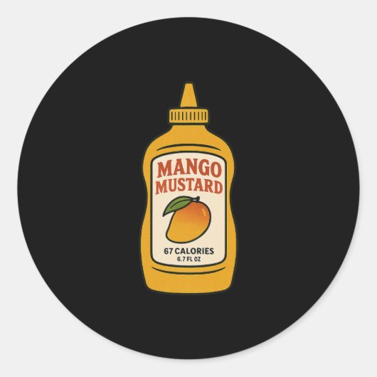 Mango Mustard 67 Six Seven 6-7 - Funny Brainrot Ki ラウンドシール (正面)