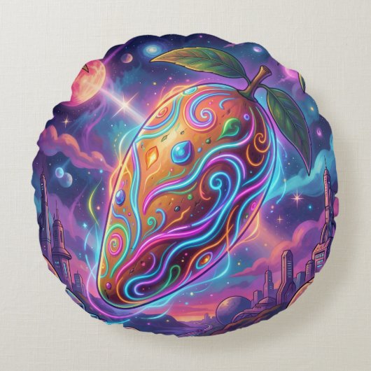 Mango – Tropical Fruit Full of Flavor´3 ラウンドクッション (正面)