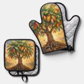 Mango – Tropische Frucht voller Geschmack´7 鍋つかみ&鍋敷きセット (正面/裏面)