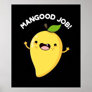 MangoodジョブおもしろいマンゴーフルーツプンダークBG ポスター