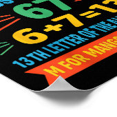 Mangos Mustard 67 Tee Funny Alphabet Code M Meme F ポスター (角)