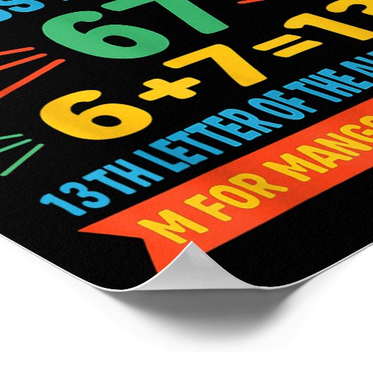 Mangos Mustard 67 Tee Funny Alphabet Code M Meme F ポスター (角)