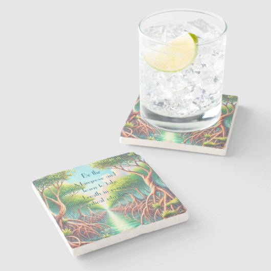 Mangrove & Quote ストーンコースター (横)