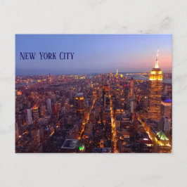Manhattan at dusk - Empire State Bulding to WTC ポストカード