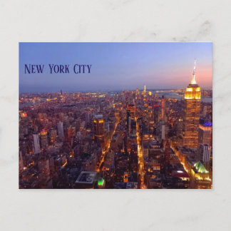 Manhattan at dusk - Empire State Bulding to WTC ポストカード
