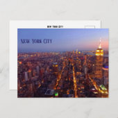 Manhattan at dusk - Empire State Bulding to WTC ポストカード (正面/裏面)