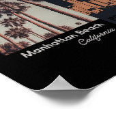 Manhattan Beach California Ca Retro  ポスター (角)