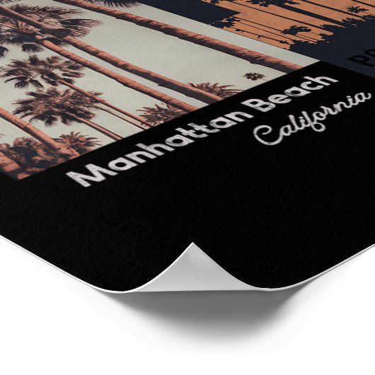 Manhattan Beach California Ca Retro ポスター (角)
