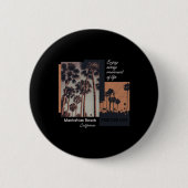 Manhattan Beach California Ca Retro  缶バッジ (正面)