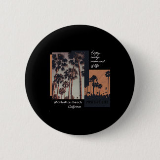 Manhattan Beach California Ca Retro  缶バッジ