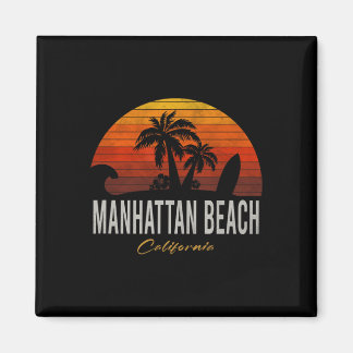 Manhattan Beach California Retro Surfer Vintage Be マグネット