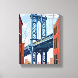 Manhattan Bridge New York City Painting キャンバスプリント