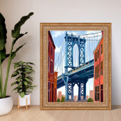 Manhattan Bridge New York City Painting ポスター