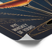 Manhattan Cocktail Art Deco Navy Blue Bar ポスター (角)