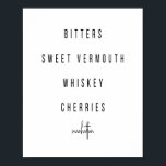 Manhattan Cocktail Recipe ポスター<br><div class="desc">Manhattan Cocktail Recipe</div>
