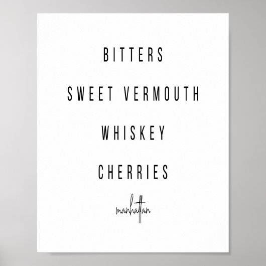 Manhattan Cocktail Recipe ポスター (正面)