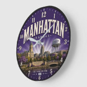 Manhattan Kansas  Little Apple ラージ壁時計 (傾斜)