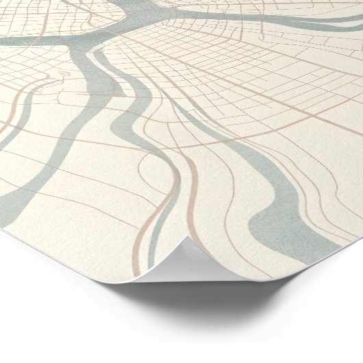 Manhattan Map Wall Art Poster Minimalist New York  ポスター (角)