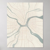 Manhattan Map Wall Art Poster Minimalist New York  ポスター (正面)