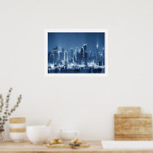 Manhattan New-York City Panoramic View Wood Poster ポスター (キッチン)