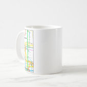 Manhattan New York Nyc Subway Map Retro Rail Trans コーヒーマグカップ (正面左)