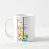 Manhattan New York Nyc Subway Map Retro Rail Trans コーヒーマグカップ (左)