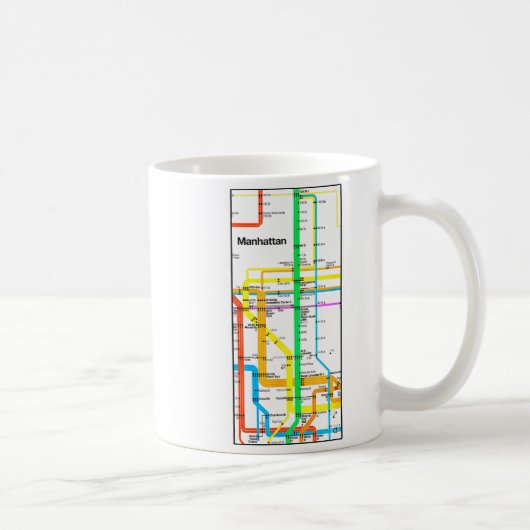 Manhattan New York Nyc Subway Map Retro Rail Trans コーヒーマグカップ (右)