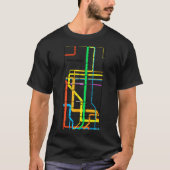 Manhattan New York Nyc Subway Map Retro Rail Trans Tシャツ (正面)