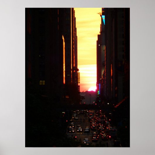 Manhattanhenge Sunset New York City，中 ポスター (正面)
