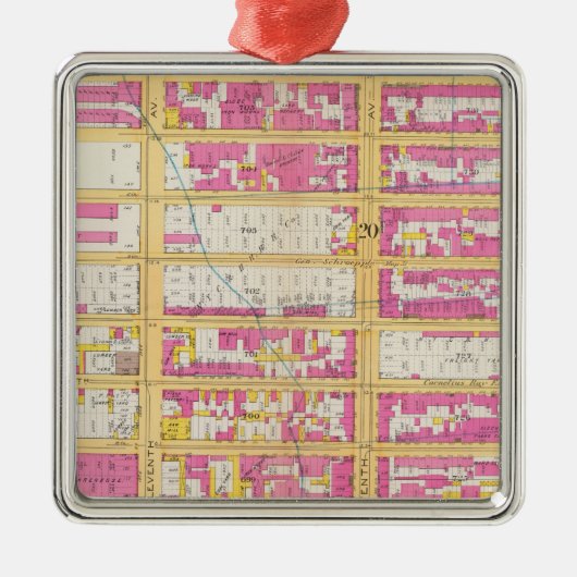 Manhatten、ニューヨーク4 メタルオーナメント (正面)