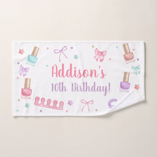 Mani-Pedi Party Manicure Pedicure Nail Polish ハンドタオル (ハンドタオル)