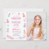 Manicure and Pedicure Bow Mani-Pedi Party Birthday 招待状 (正面)