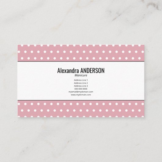 Manicure - Polka Dots Pink 名刺 (裏面)